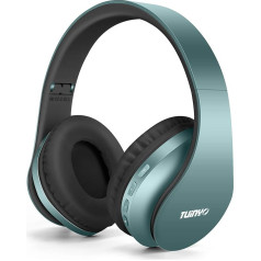 TUINYO Bluetooth наушники через уши, беспроводные наушники с микрофоном, HiFi стерео, складные и