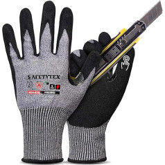 Safetytex Kritzow Cut Resistant Gloves Level F EN 407 Heat Protection Touch Screen Nitrile Foam (Размер 9, 12 пар)