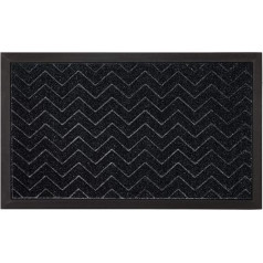 GRIP MASTER Strapazierfähige Gummi-Fußmatte, 35 x 23 см, wasserdicht und Eingang, robuste Nutzmatten, für Haustür und Garagenbodeneingang, niedriges Profil, leicht zu reinigen, schwarzer Chevron
