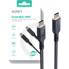 Cb-mcc102 нейлоновый кабель usb c - usb c | led | 1.8m | 5a | 100w pd | 20v