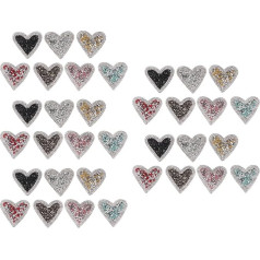 Rankomu Strass-Aufnäher in Herzform, glitzernd, zum Aufbügeln, Applikationen für Kleidung, Schuhe, Hüte, Handyschalen, Bastelprojekte, 35 Stück, mehrfarbig, 60_x_180_cm