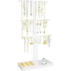 mepure Подставка для украшений, 3 яруса регулируемой высоты для хранения цепочек, металлический держатель для украшений с бархатным лотком дл