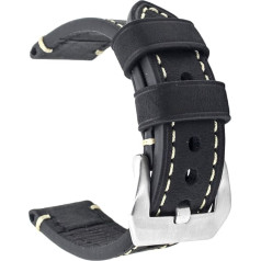 Замена натуральной кожи ремешок для часов для мужчин женщин винтажный стиль нержавеющая сталь пряжка черный коричневый 20 мм / 22 мм / 24 мм