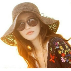 HugeStore Floppy Складной Широкий ободок Chic Sun Hat Солнце Козырек Летний Пляж Соломенная Шляпа для Женщин Дамы Коричневый