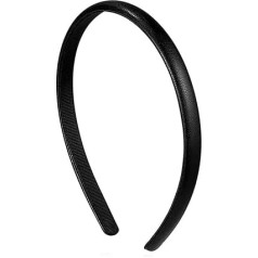 Нескользящий ободок для волос Vintage French Leather Hair Bands с тонким краем, простые аксессуары для волос (цвет : черный, размер : 11.5x1.2 см)