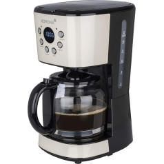 Korona 10666 Ретро-кофеварка, крем, 1,5 литра, фильтр-кофеварка, ЖК-дисплей, таймер, кофеварка с постоянным фильтром