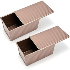 DEDC Форма для выпечки хлеба с крышкой, форма для выпечки хлеба, форма для буханки, золотистая алюминиевая форма для выпечки поджаренного хле