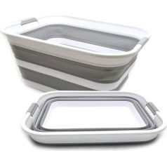 SAMMART 42L складная пластиковая корзина для белья - складная корзина для хранения / органайзер - портативный лоток для стирки - экономия места (с