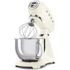 Smeg, SMF03CREU Пищевой комбайн, 10 уровней скорости, планетарный миксер, защитное отключение, 2 венчика, шариковая ручка из нержавеющей стали, 800 Вт