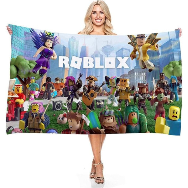 Полотенце для ванной Roblox, детское пляжное полотенце Roblox, 75 x 150 см, полотенце Roblox, банные полотенца, супермягкие, супервпитывающие и прочные,