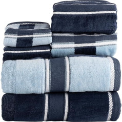 Lavish Home 100% хлопок Oakville Velour Набор полотенец из 6 предметов, Navy