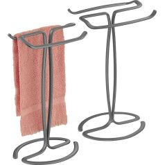 mDesign Полотенцесушитель для ванной комнаты - Свободно стоящая вешалка для полотенец для 2 небольших гостевых полотенец - Компактный металли