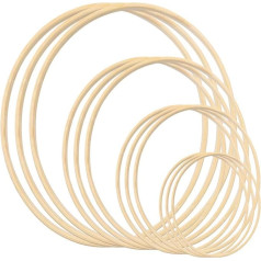 Пакет из 12 4 размеров (15 см/20 м/25 см/30 см) Dream Catcher Кольца Деревянный Бамбук Цветочный Венок Macrame Кольца Цветочный Обруч Набор Macrame Craft Обруч Кол