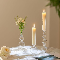 Hewory Держатель свечи стеклянный конусный держатель свечи: Держатель свечи конические свечи стаканы декоративные украшения стола коническ