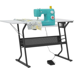 Studio Designs Eclipse Sewing and Craft Table, Black/White by Studio Designs