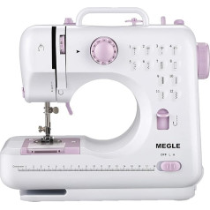 MEGLE FHSM-505 Швейная машина с ножной педалью для начинающих и детей, маленькая швейная машина, руководство на 5 языках, 12 встроенных строчек
