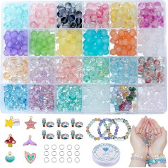 24 цвета круглые 8 мм стеклянные бусины акриловые бусины набор звезда бусины для браслетов ожерелье серьги ювелирные изделия изготовление