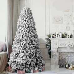 BAKAJI Дунайская елка, супер толстая сосна, зеленая, снежная основа, крест, железная, складная, высококачественные ветви со снегом, легкая сбор