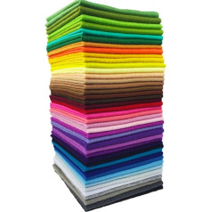 flic-flac 42pcs 1.4mm Soft Thick Felt Fabric Sheet Assorted Color Felt Pack DIY Craft Sewing Squares Nonwoven Patchwork (20 x 30 cm)