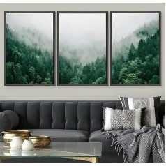 Herfair Premium Poster Set, Modern Green Mountains Forest Pictures, Landscape Canvas Pictures Picture Set Wall Decoration, Living Room, Bedroom Wall Decoration, Without Frame Wall Pictures (50 x 70