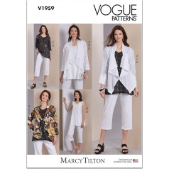 Vogue Patterns V1959B5 Misses' Loose-fitting Jacket, Tunics and Pants Sewing Pattern Pack by Marcy Tilton, Design Code V1959, Paper, Multi-Colour, 8-10-12-14-16