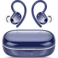 Bluetooth наушники, 2025 Bluetooth 5.3 спортивные наушники-вкладыши беспроводные, 128 часов работы, IP7 водонепроницаемые, HD микрофон, удобные ушные крючк