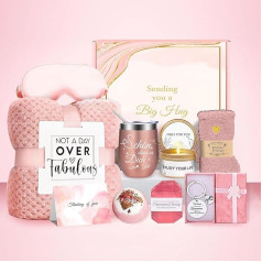 Подарки для женщин, подарки для мамы, подарочный набор на день рождения для женщин с кубком вина из нержавеющей стали 12 унций и плюшевым пле