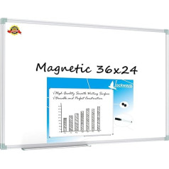 Белая доска Lockways, устойчивая магнитная доска, практичная белая доска, 300 x 300 см, серебристая металлическая рамка для школы, дома и офиса