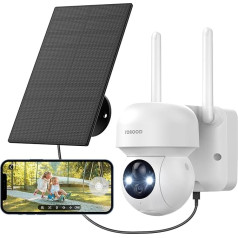 FOAOOD 2K камеры наблюдения на открытом воздухе батареи, 360 ° PTZ камеры наблюдения на открытом воздухе солнечные камеры с ночного видения цвет, P