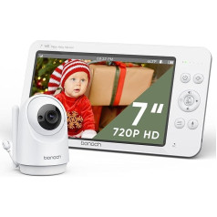 7-дюймовая видеоняня с камерой, 720P HD 6000 мАч аккумулятор, ночное видение, двустороннее аудио, удаленный PTZ, режим VOX, датчик температуры, 8 колы