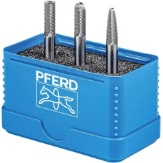 Набор твердосплавных боров PFERD, 3 предмета, микрозубья, диаметр хвостовика 6 мм, диаметр бора 6 мм, 21901306 - для тонкой обработки почти всех мате