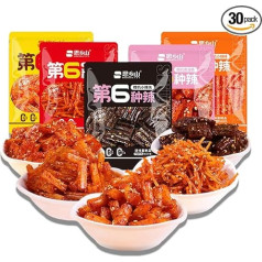 BaiLiSnacky La Tiao (20 г x 30 упаковок) Острые полоски китайские деликатесы, острые приправленные закуски, классические горячие полоски для офиса, веч
