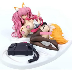 Аниме Action Figures Модель Статуэтка Розовый Двойной Хвост Карие Глаза Catgirl Фронтальная Поза Вторичный Белый Униформа Сексуальная Девушка Мягк