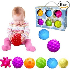 VintageⅢ 6pcs Baby Infant Sensory Balls Textured Multi Ball Set Massage Soft Ball