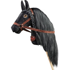Ponnie Hobbyhorse Black Lady A4, лошадь для хобби, лошадь-игрушка для детей, с глазами, нарисованными вручную, сделана в защищенной мастерской, размер S