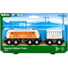 BRIO World 36009 Большой грузовой локомотив с вагоном (специальная серия 2022) - Ограниченная специальная серия - Рекомендуется для детей от 3 лет