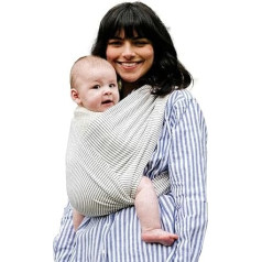 Studio Romeo Duo Baby Carrier with 2 Easy-On Headbands, High Quality Fabric Made from Certified Organic Cotton (Stripes T1 (S-M))