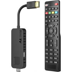Dcolor DVB T2 Receiver - HDMI TV Stick HD 1080P H265 HEVC Main 10 Bit, Supports USB WiFi/Multimedia/PVR [Includes 2-in-1 Universal Remote Control]