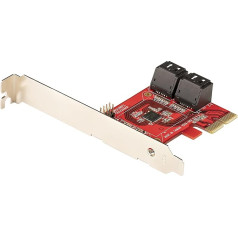 StarTech.com PCIe SATA Controller Card - 4 Port SATA 3 Expansion Card/Controller - 6Gbps - Full/Low Profile Bezel - PCI Express Hard Drives/SSD Controller/Adapter (4P6G PCIE-SATA-CARD)