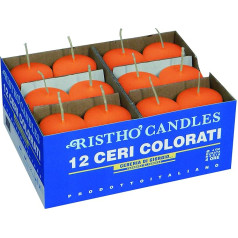 Свечи Cereria di Giorgio Candele Cero, парафиновые, оранжевые, 4 см, 12