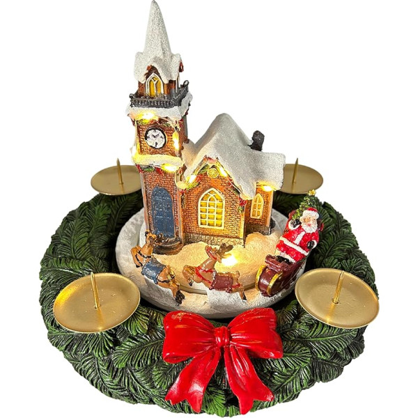 abc HOME Advent Wreath Candle Holder LEDs Melody Battery Operated