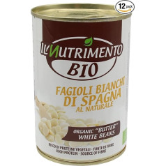 IL NUTRIMENTO Белая гигантская фасоль - без соли упаковка из 12 (12 x 400 г)
