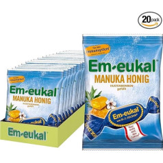 Em-eukal Manuka Honey Cough Drop Filled Storage Pack - интенсивное наслаждение с изысканным медом манука и ценными витаминами (20 x 75 г)