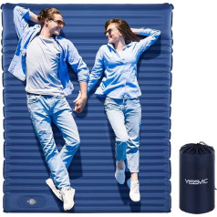 Yissvic Спальный коврик 2 человека кемпинг самонадувающийся с ножной насос воздушный матрас спальный коврик для наружных походов бирюзовый с