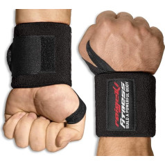 Raigeki Fitness Бинты для запястий [Комплект из 2] Очень сильная фиксация (+ планы тренировок) Бинты для силовых тренировок - Бинты для запястий для 