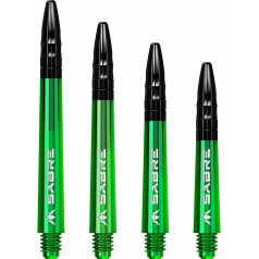 Mission Darts Sabre Shafts | Heavy Duty Polycarbonate Shafts with Black Aluminium Top | Multiple Pack Sizes | 7 Colours | Short
