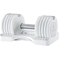 BYZOOM FITNESS 11,3 кг / 25 фунтов Регулируемая гантель, белая серия Pure, 5 установок веса (одна штука)