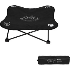 NMLC Shine Trip Raised Dog Bed, Складной Открытый Путешествия Алюминиевый Сплав Кемпинг Шезлонг для Домашних Животных, Малых и Средних Собак, Черный
