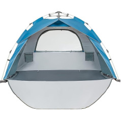 Пляжная палатка Arkali, без дна, с защитой от солнца (UPF 50+, синий, семейный размер XL для 4 человек)