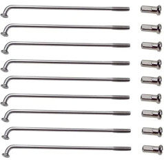 QQY E-Bike Spokes 12G E-Bike Spokes 36 Pieces Silver Steel E-Bike Motorcycle Spokes with 12 mm Nipple 45-305 mm E-Bike Spokes for E-Bike Motorcycle (185 mm)